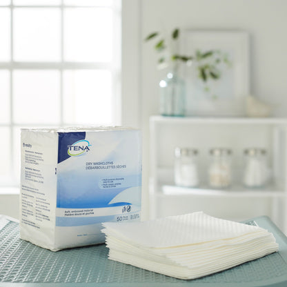 Tena® Dry Disposable Washcloths, 13 x 13.25 in.