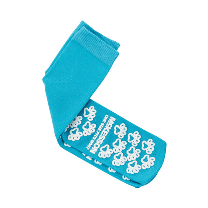 McKesson Paw Prints Slipper Socks, Aqua, One Size Fits Most