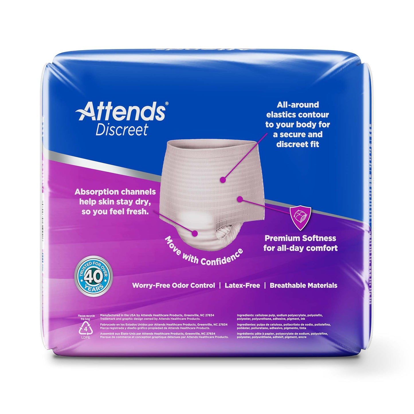 Attends® Discreet Women's Underwear, Level 5, X-Large