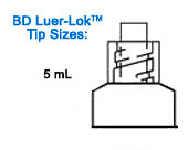 BD 309646 Luer-Lok General Purpose Syringe, Luer Lock Tip, Without Safety, 5mL, 50mL