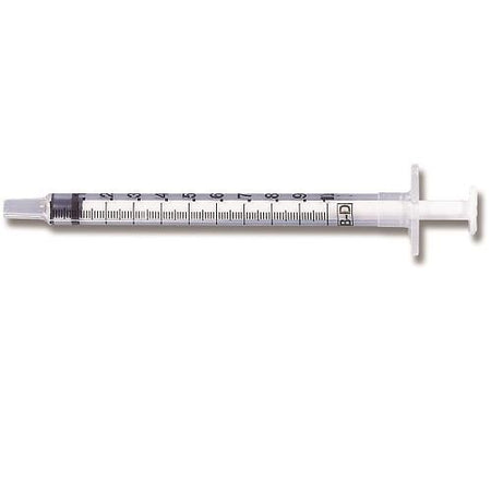 BD 309659 Tuberculin Syringe, 1mL, Blister Pack, Luer Slip Tip, Without Safety, 200/Box