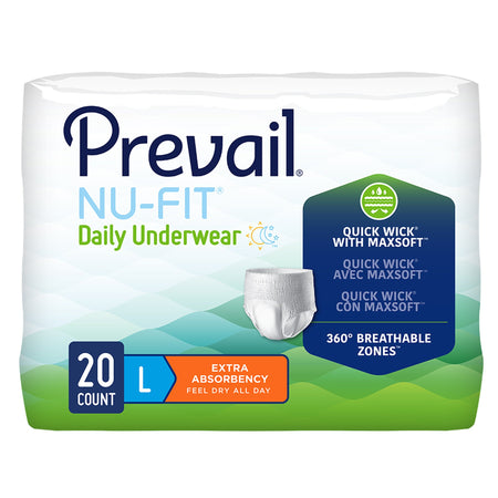 First Quality NUU-513 Prevail Nu-Fit Absorbent Underwear, Large