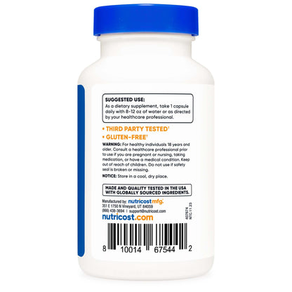 Dietary Supplement nutricost® Vitamin B2 Riboflavin Vitamin B2 400 mg Strength Capsule 120 Per Bottle