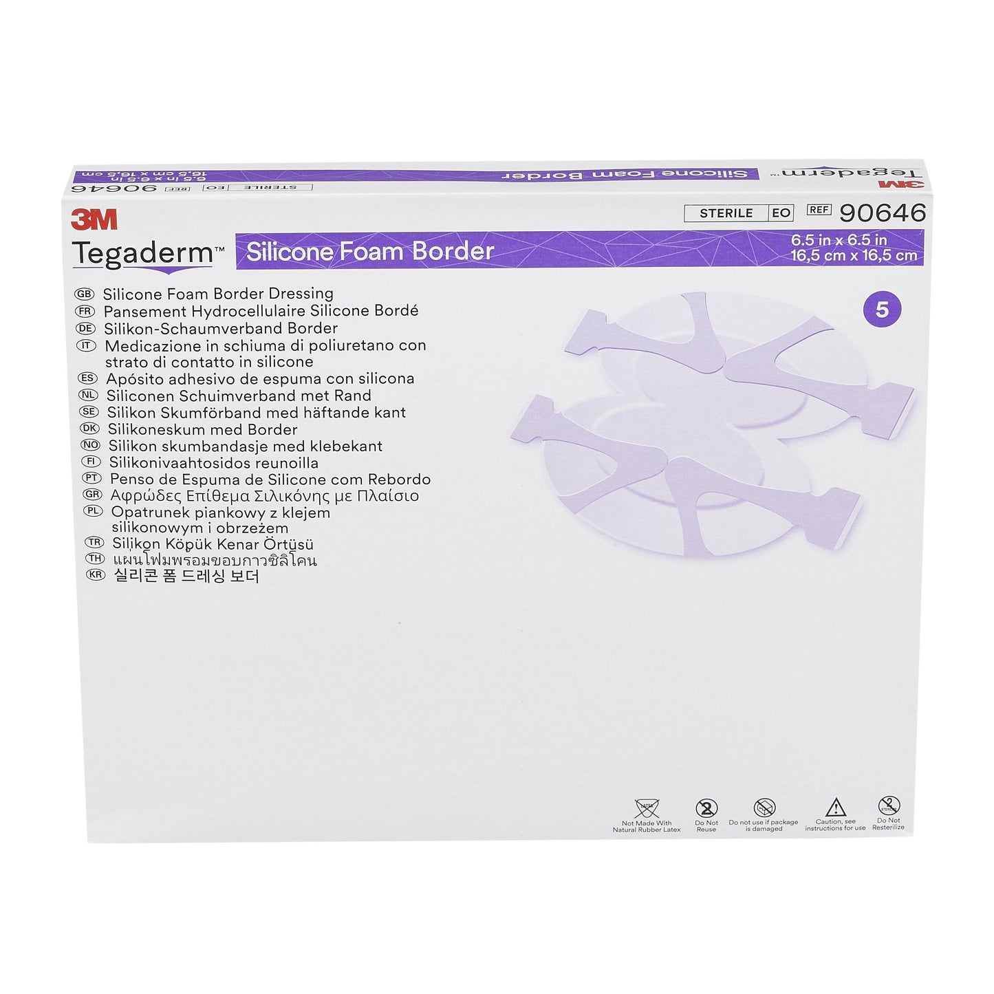 3M™ Tegaderm™ Silicone Foam Dressing, 6-1/2 x 6-1/2 Inch Heel / Contour