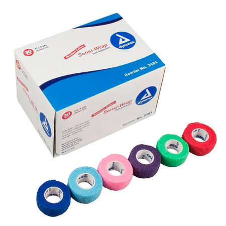 Dynarex Sensi Wrap Self Adherent Bandage Rolls, Rainbow colors, 1", 2", 3", 4", 6", Roll, Box by Dynarex product image