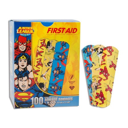 Dukal 10790 American White Cross Stat Strip Kid Design Justice League Adhesive Strips