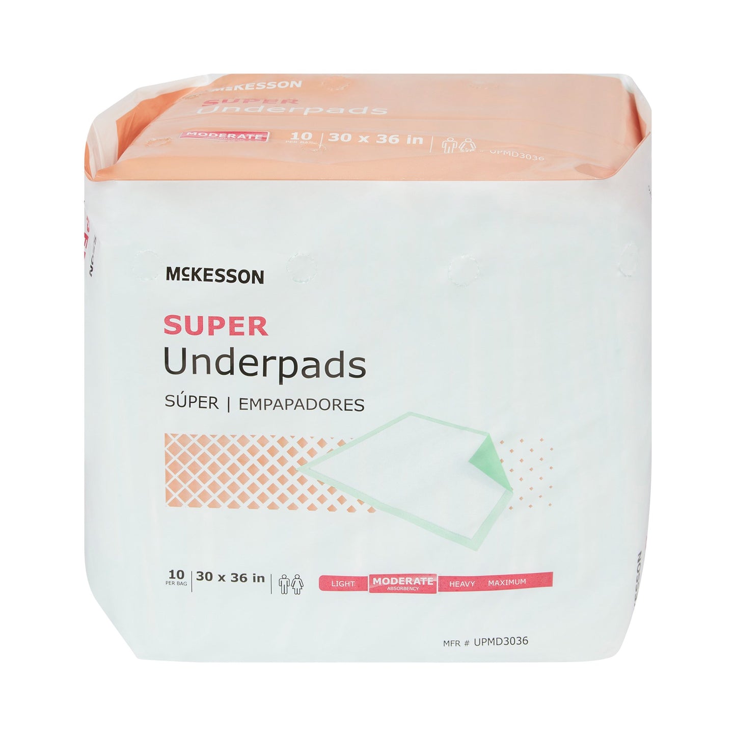 McKesson Super Moderate Absorbency Underpad, 30 x 36 Inch - 60 ct.