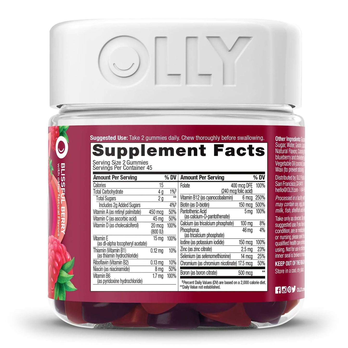 Olly The Perfect Women's Multi Gummies, Blissful Berry