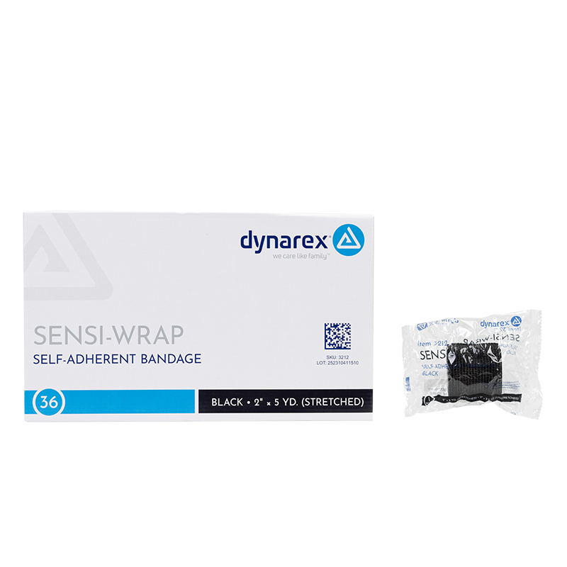 Dynarex Sensi Wrap Self Adherent Bandages, Black, 1", 2", Roll, Box by Dynarex product image - view 3