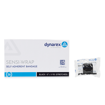 Dynarex Sensi Wrap Self Adherent Bandages, Black, 1", 2", Roll, Box by Dynarex product image - view 3