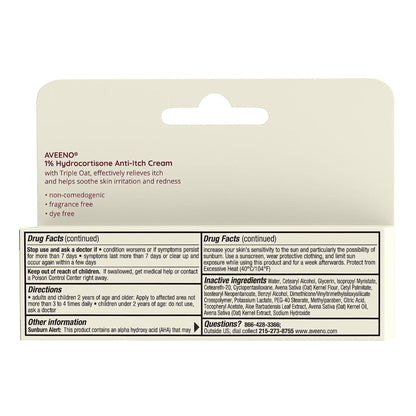 Aveeno® Active Naturals 1% Hydrocortisone Anti-Itch Cream, Maximum Strength