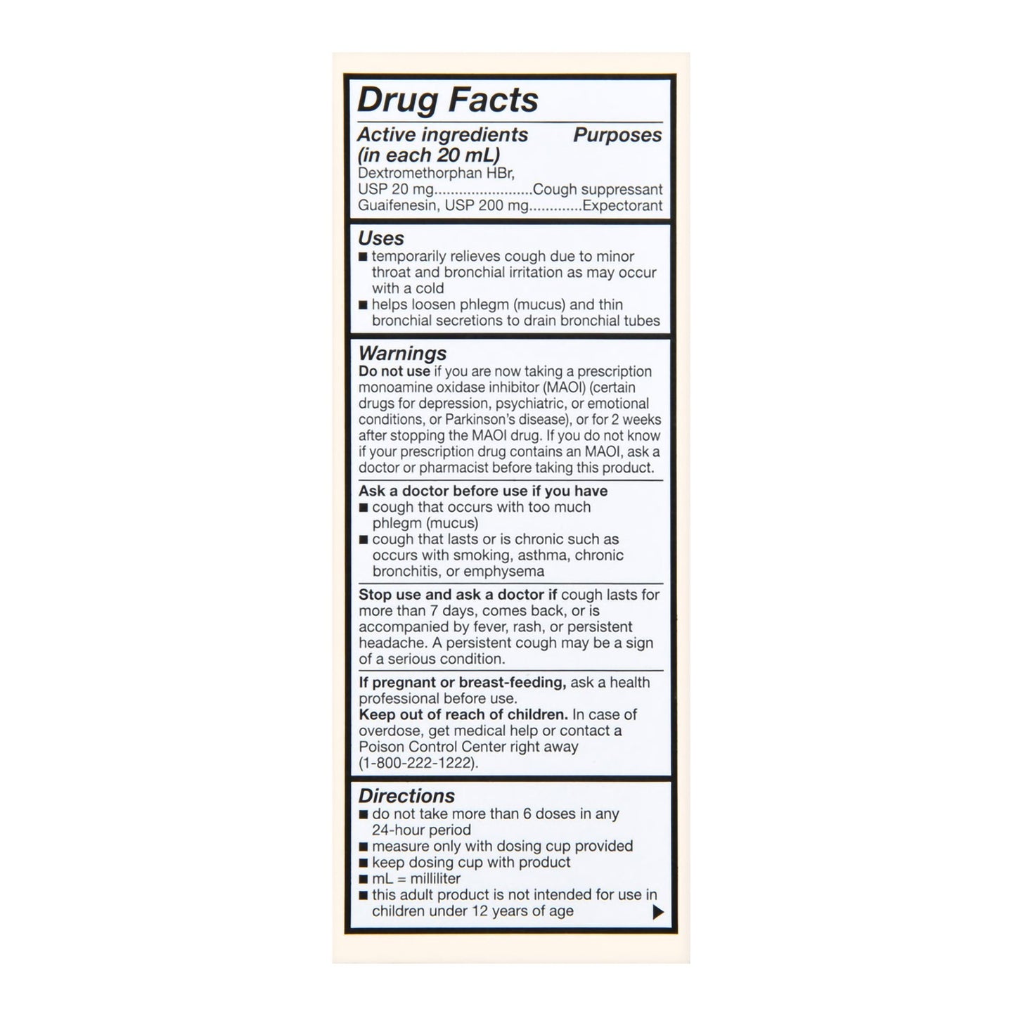 Foster & Thrive™ Adult Tussin DM Liquid, Raspberry Flavor