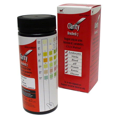 Clarity Diagnostics DTG-URO7 Urocheck 7 Urine Reagent Strip