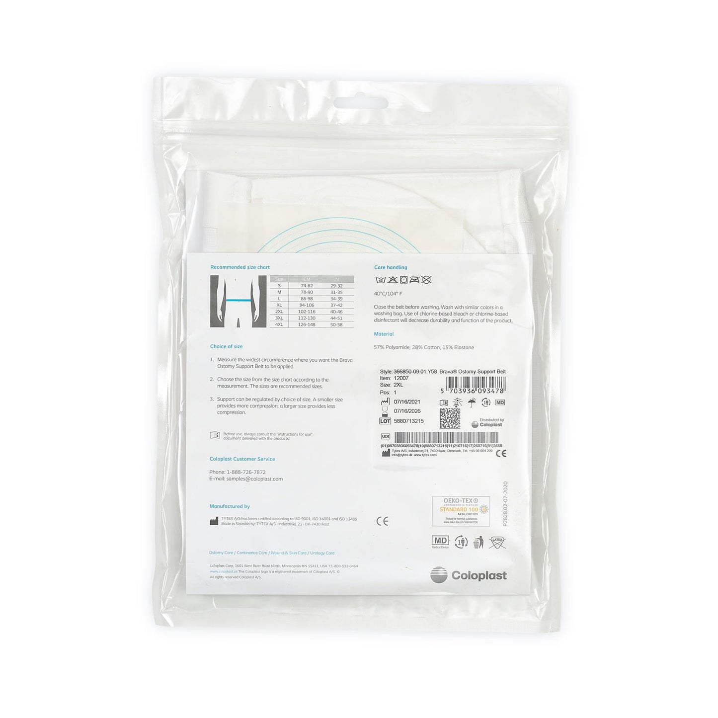 Brava® Advanced Ostomy Support Belt, 40 – 46 inch waists