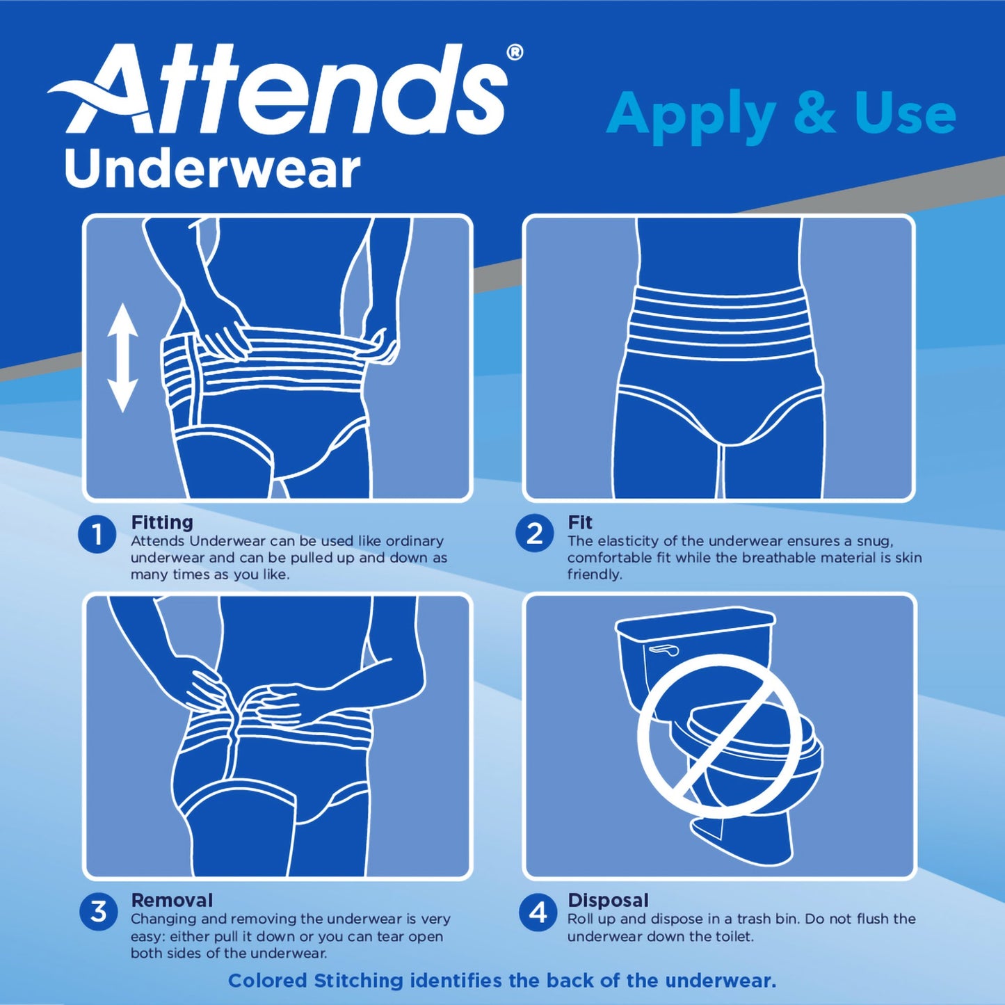 Attends® Care APV20100 Pull On with Tear Away Seams Adult Medium Unisex Disposable Heavy Absorbency