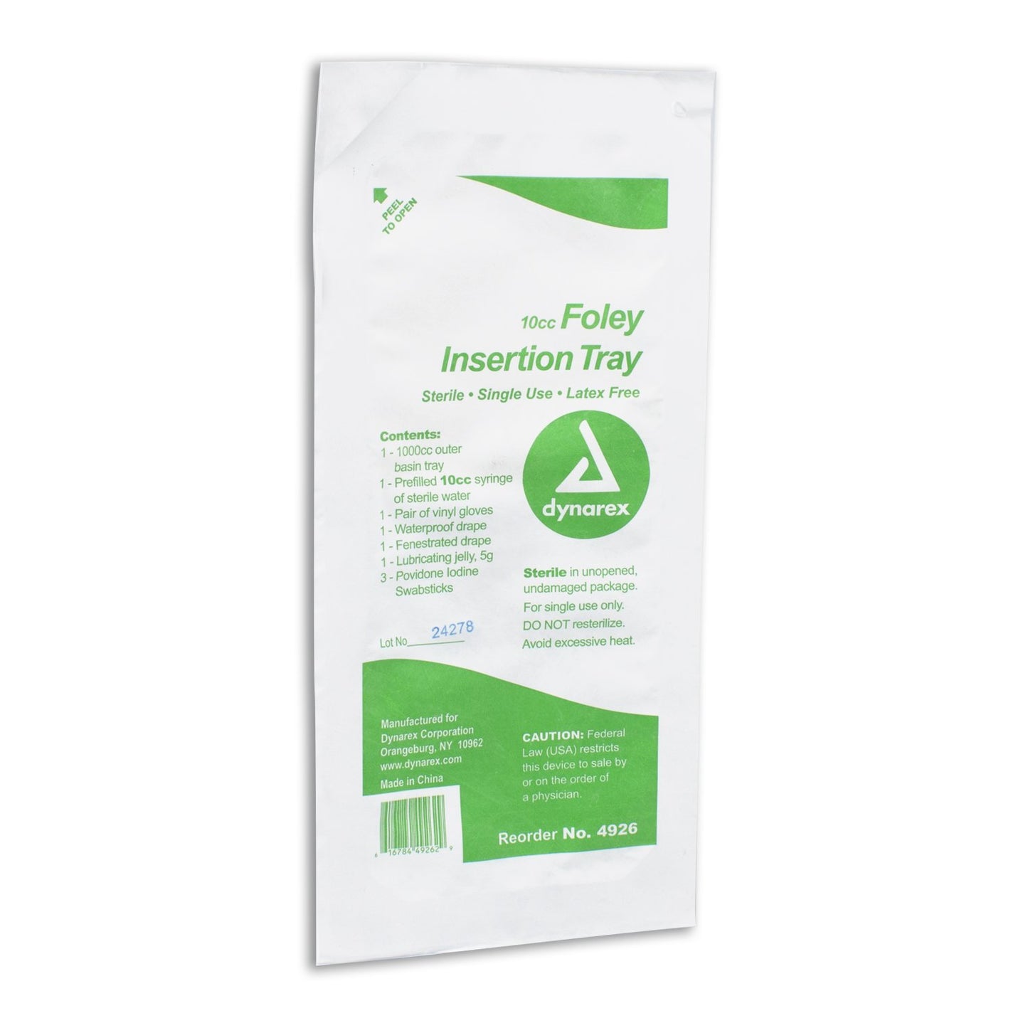 dynarex® Catheter Insertion Tray, 10 cc