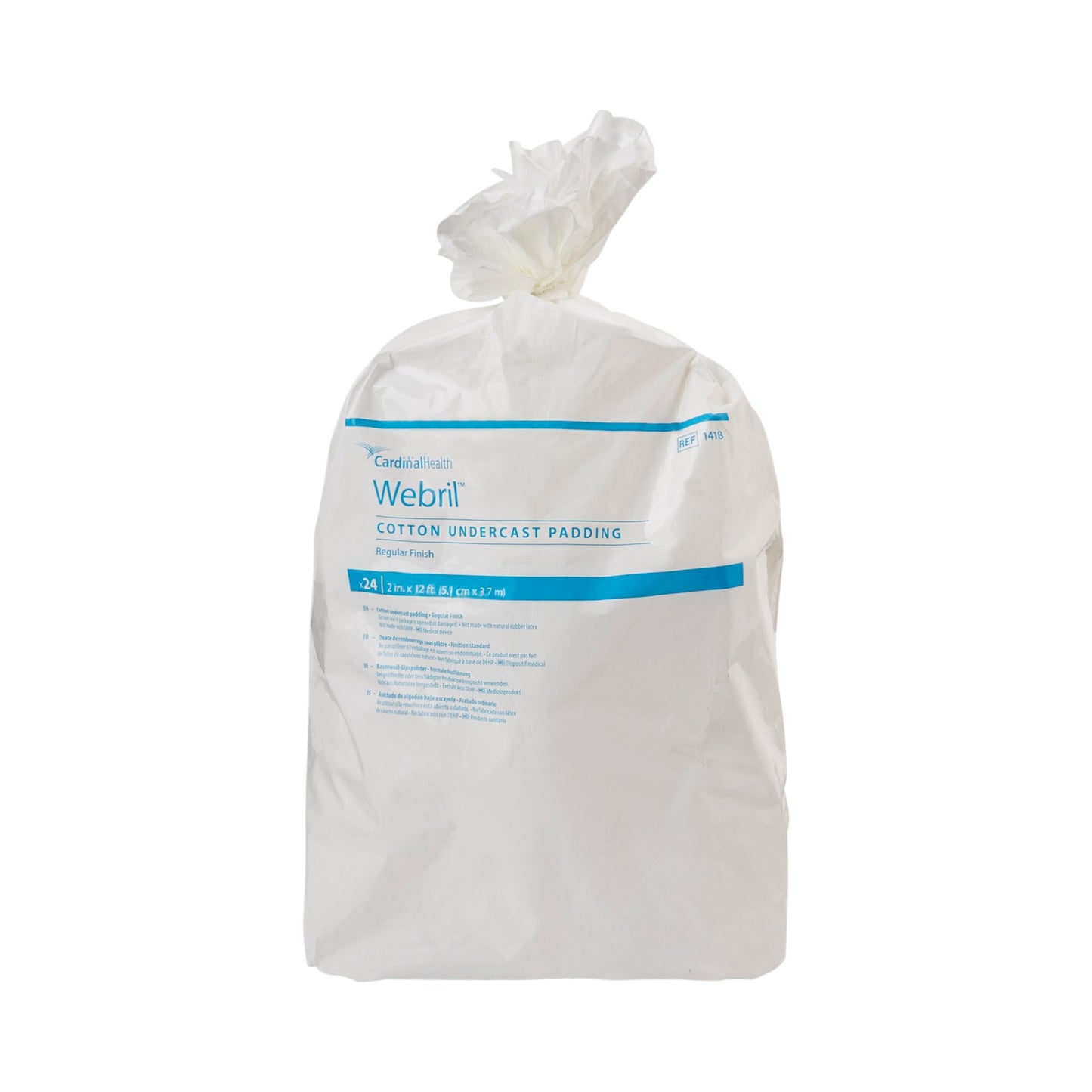 Webril™ Undercast Cotton Cast Padding, nonsterile, White, 2 Inch x 4 Yard