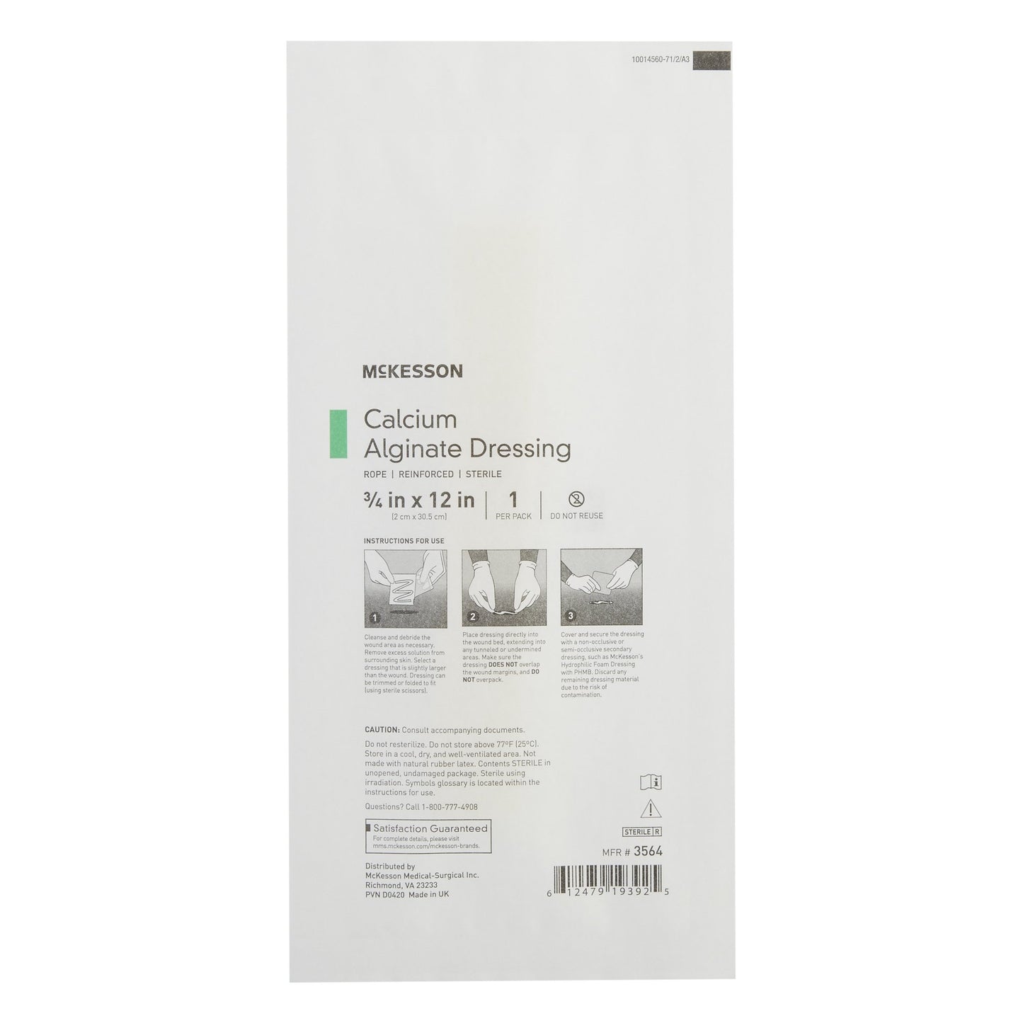 McKesson Alginate Dressing, ¾ x 12 inch