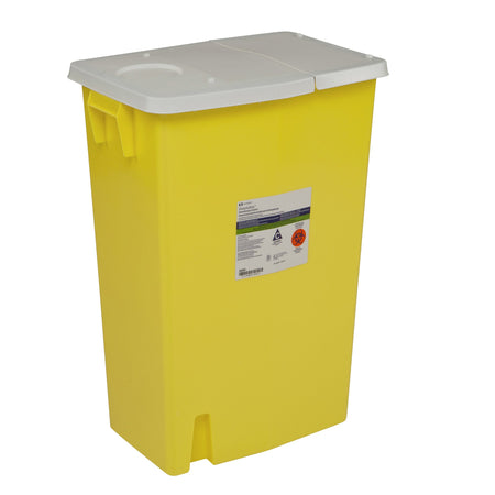 Cardinal 8989 SharpSafety Chemotherapy Waste Container, 18 Gallon, 26 x 18¼ x 12¾ Inch