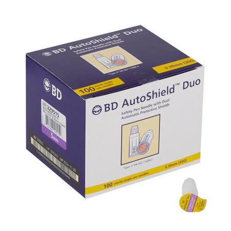 BD 329515 AutoShield Duo Insulin Pen Needle, Automatic Locking Shield, 30g x ³⁄16", 100/Box