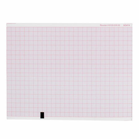 Precision Charts 9100-028-01 Recording Chart Paper Z-Fold Red Grid