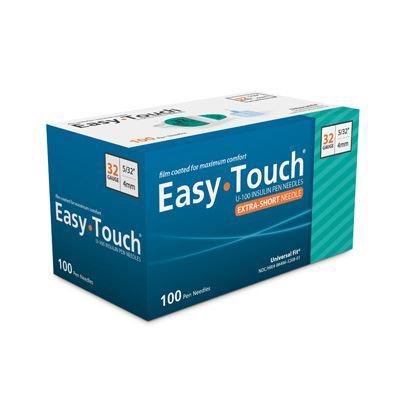 MHC Medical 832081 EasyTouch Insulin Pen Needle, 32 Gauge, 4 mm Length
