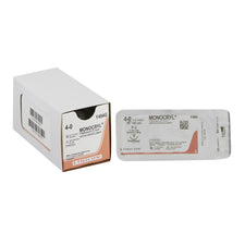 Ethicon Absorbable Suture with Needle Monocryl™ Poliglecaprone P-3 3/8 Circle Precision Reverse Cutting Needle Size 4-0 Monofilament