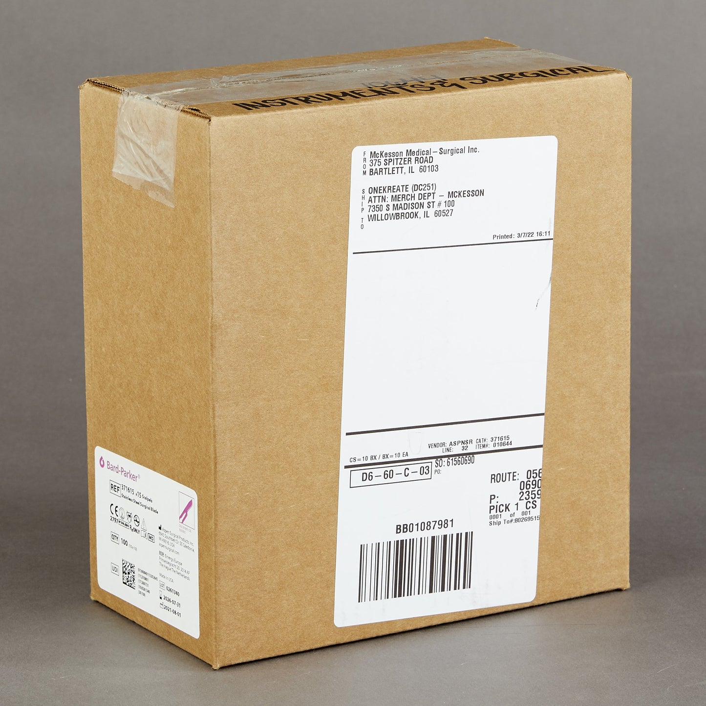 Bard-Parker® Disposable Scalpel, Size 15