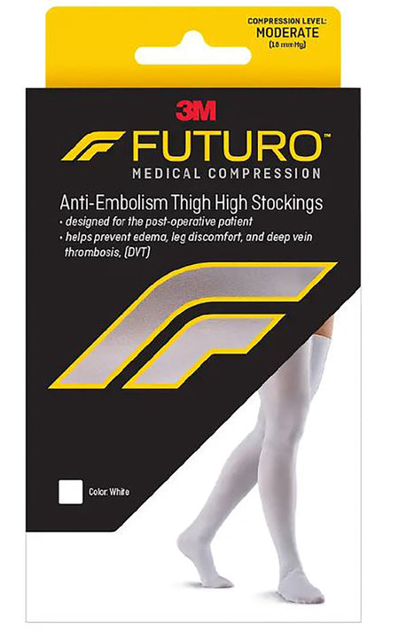 3M 71065EN Futuro Anti-Embolism Moderate Compression Thigh-Hi Stockings Medium/Regular