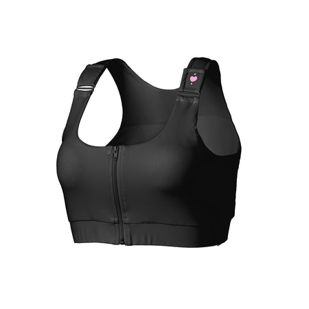 heart&core Sports and Medical LLC HC00006BQ Shirl Post Surgical Bra, Black, Queen Size