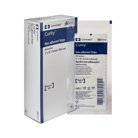 Cardinal 6114 Curity Oil Emulsion Impregnated Dressing, 3 x 16 Inch