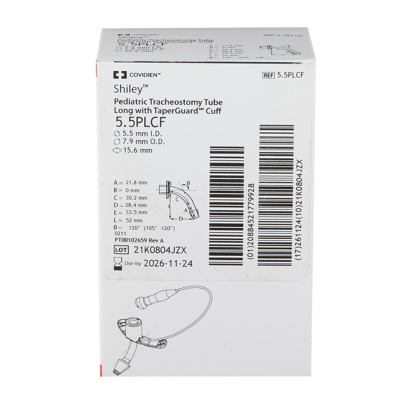 Cuffed Tracheostomy Tube Shiley™ Size 5.5 Adult