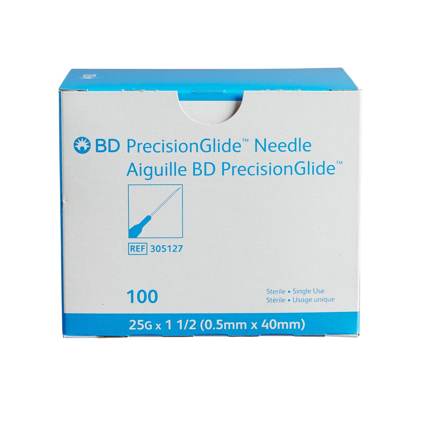 BD 305127 PrecisionGlide™ Hypodermic Needle, 25 Gauge, 1.5 Inch Length