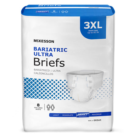 McKesson BRBAR Ultra Heavy Absorbent Incontinence Brief, Bariatric