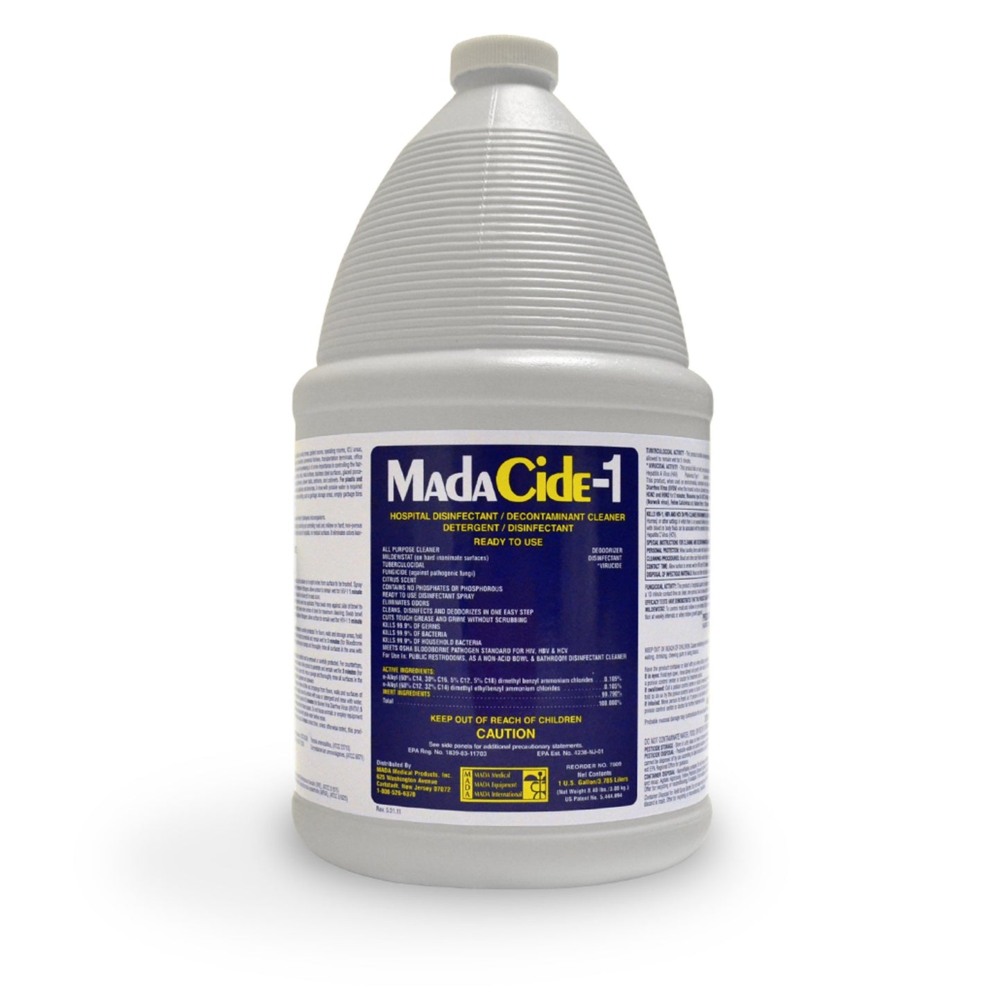 Mada MadaCide-1 Surface Disinfectant Cleaner, Liquid, Scented, NonSterile, Each, 32oz/Spray, 1gal/Jug by Mada Medical.