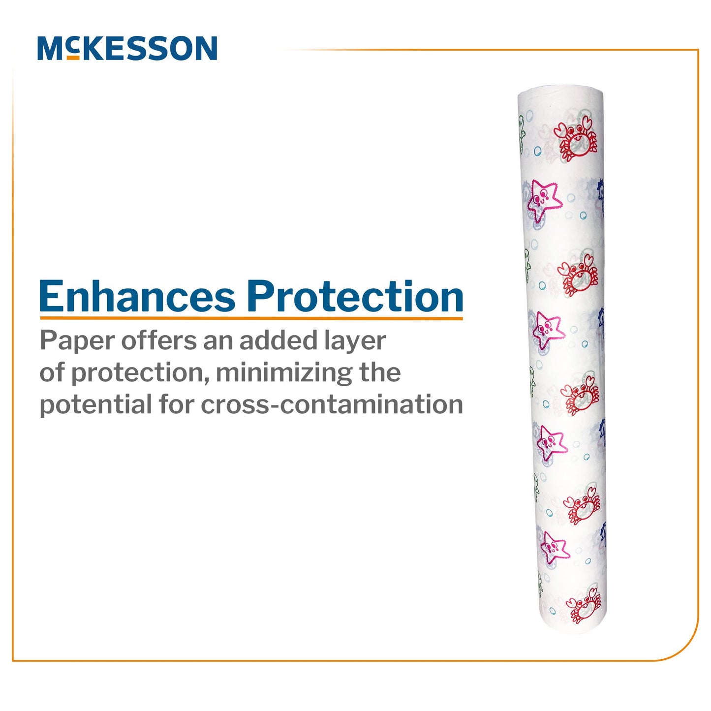 Table Paper McKesson 21 Inch Width 225 Foot Length Print (Sea Friends) Smooth
