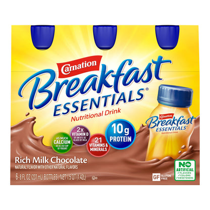 Carnation Breakfast Essentials® Chocolate Nutritional Drink, 8-ounce bottle