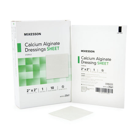 McKesson 3561 Alginate Dressing, 2 x 2 Inch, Up to 4 Inch Length, White