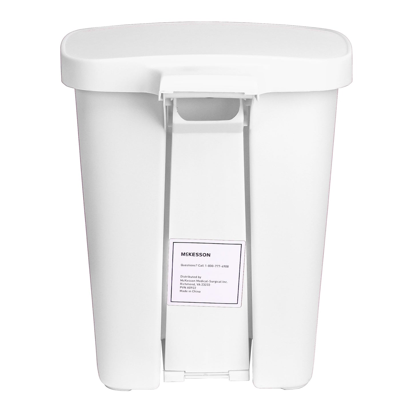 Trash Can McKesson 32 Quart / 8 gal. White Plastic Rectangular