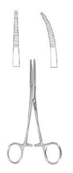 Hemostatic Forceps MeisterHand® Kelly 5-1/2 Inch Length OR / Surgical Grade German Stainless Steel NonSterile Locking Finger Ring Handle Curved Serrated Tips