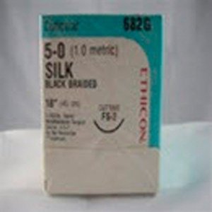 Ethicon 682G Perma-Hand Silk Nonabsorbable Suture with Needle, Reverse Cutting Braided