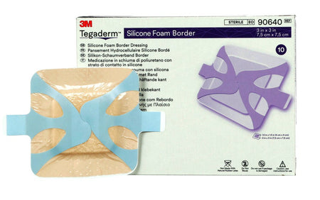 Solventum 90640 3M Tegaderm Silicone Adhesive with Border Silicone Foam Dressing