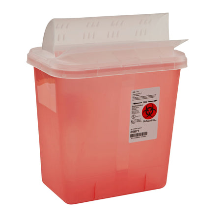 Cardinal 89671 SharpSafety Multi-purpose Sharps Container, 2 Gallon, 10 x 10½ x 7¼ Inch