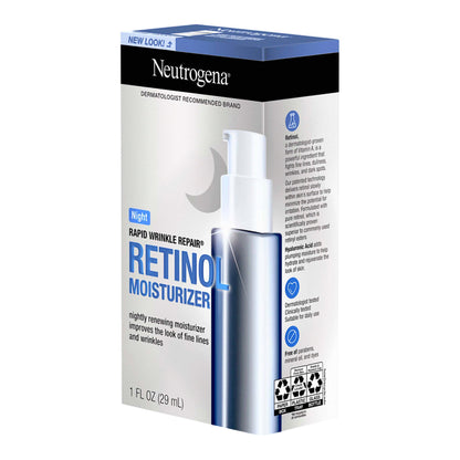 Facial Moisturizer Neutrogena® Rapid Wrinkle Repair® Night 1 oz. Pump Bottle Unscented Lotion