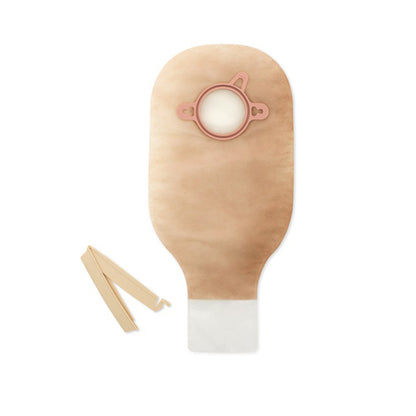 New Image™ 18402 Two-Piece Transparent Urostomy Pouch, 44 mm Flange, Green Match