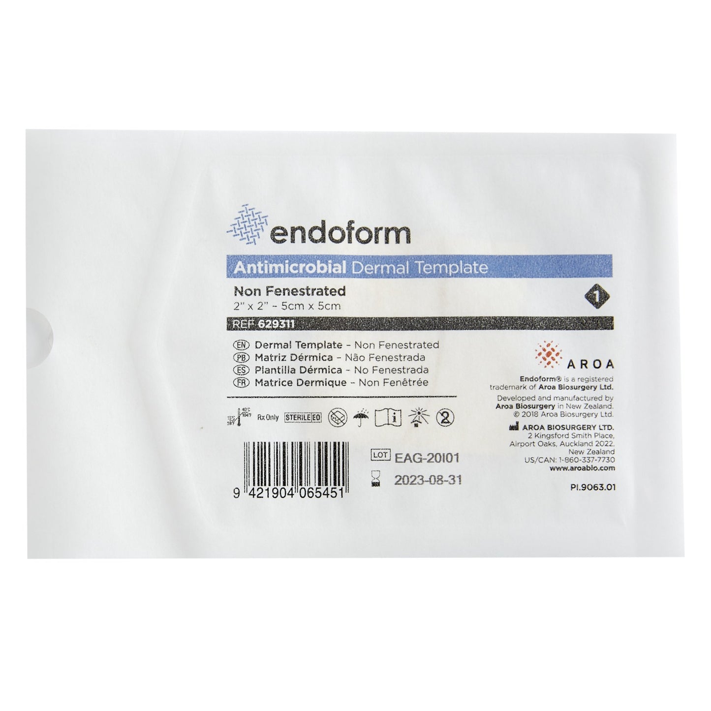 Silver Collagen Dressing with ECM Endoform® Antimicrobial 2 X 2 Inch Square Sterile