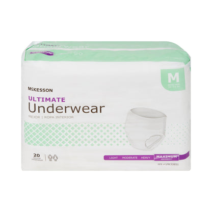 McKesson Ultimate Heavy Absorbency Incontinence Underwear, Medium
