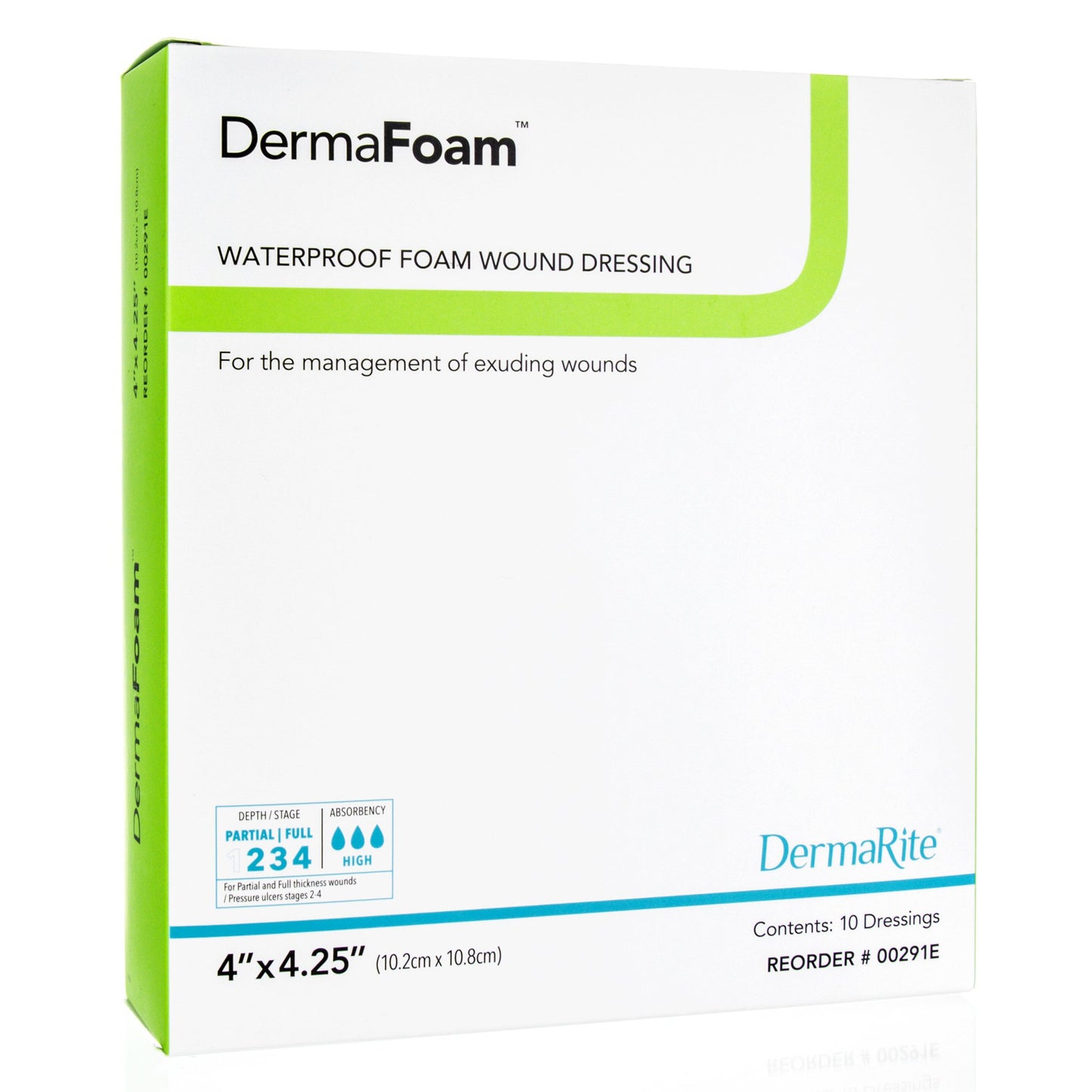 DermaFoam® Nonadhesive without Border Foam Dressing, 4 x 4¼ Inch