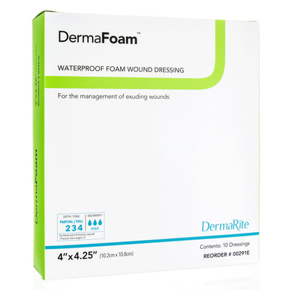 DermaFoam® Nonadhesive without Border Foam Dressing, 4 x 4¼ Inch