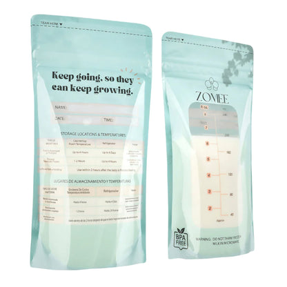 Breast Milk Storage Bag Zomee 8 oz. Food Grade Plastic